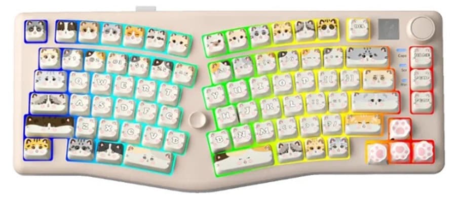 Bàn phím cơ LEOBOG ALICE A75 Moon Cat trắng Ramboo switch