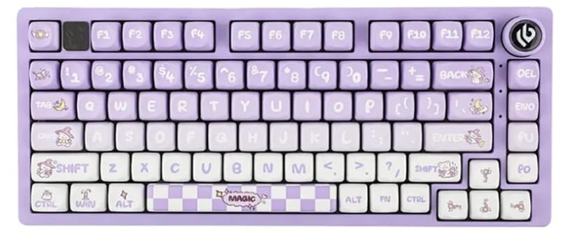 Bàn phím cơ LEOBOG Hi75 tím trắng Magic Nimbus V3 switch