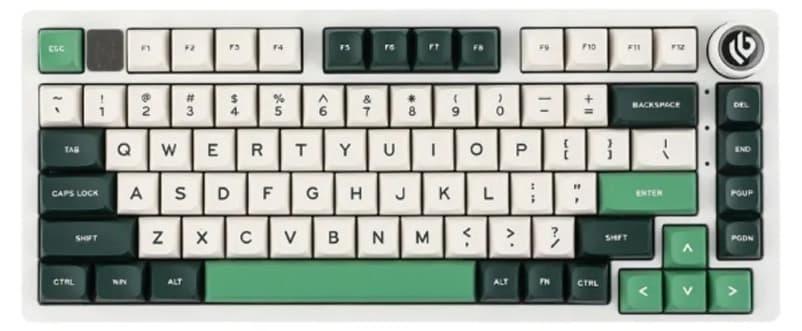 Bàn phím cơ LEOBOG Hi75 Xanh lá đậm + trắng Misty green Block V2 switch