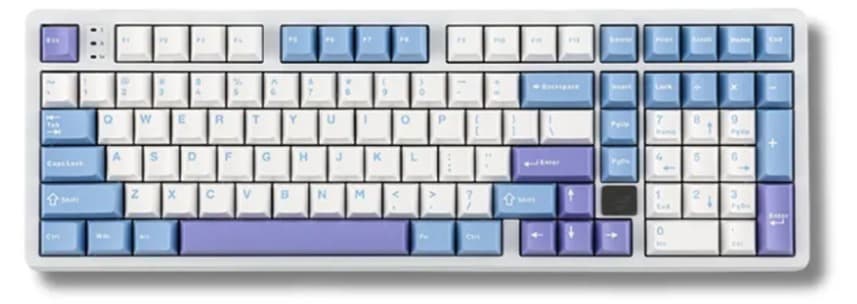 Bàn phím cơ LEOBOG Hi98 Xanh+Trắng+Tím, Barbie Switch