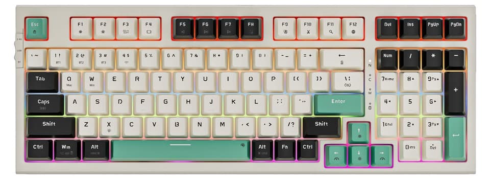 Bàn phím cơ Newmen Gaming GM328 Plus, Black-apricot-blue
