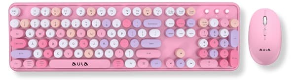 Bộ bàn phím chuột không dây Aula AC306 Hồng