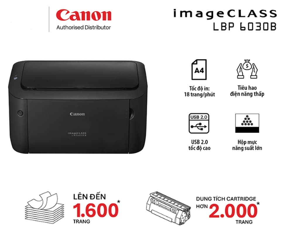 Máy in laser đen trắng Canon LBP6030B Black