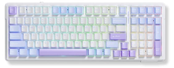 Bàn phím cơ Aula 3 MODE F99 Xanh Dương + Trắng + Tím Grey Wood V3 switch