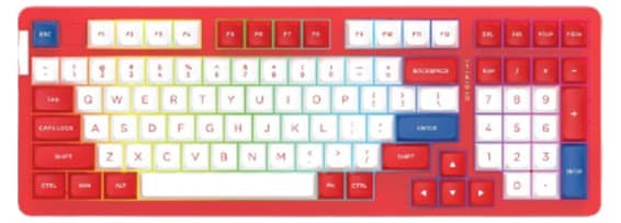 Bàn phím cơ Dareu Không dây A98 Pro-Red Wave (Dareu Dream (Linear)/ LED RGB)